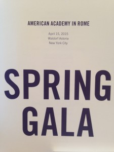  American Academy in Rome Spring Gala program cover